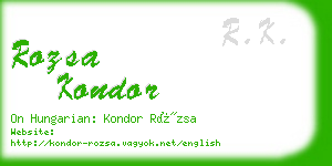 rozsa kondor business card